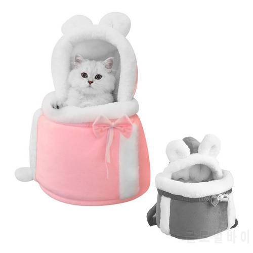 Pet Cat Carrier Travel Bag Cat Dog Backpack Winter Warm Cat Bag Cat Breathable Portable Carrier Bag Small Cat Dogs Backpack