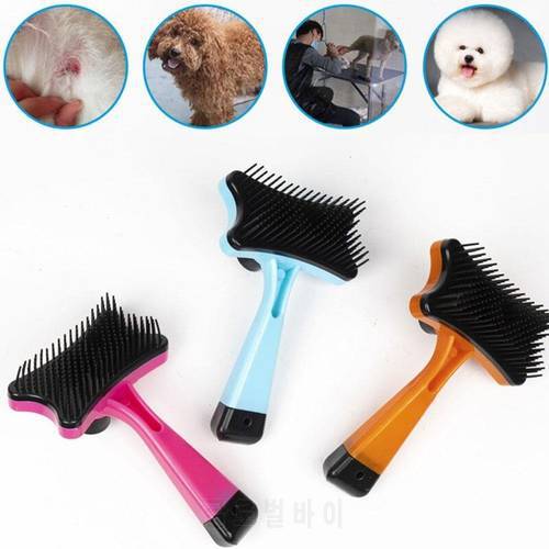 1 PC Pet Comb Dog Hair Remover Cat Hairs Brush Self Cleaning Tool Grooming Open Knot Needle Comb Dog Bath Pet Clean Supplies
