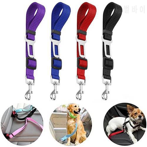 Adjustable Pet Dogs Car Seat Belts Nylon Cat Harness Safety Belt Compatible Most Vehicle Small Medium Travel Clip French Bulldog