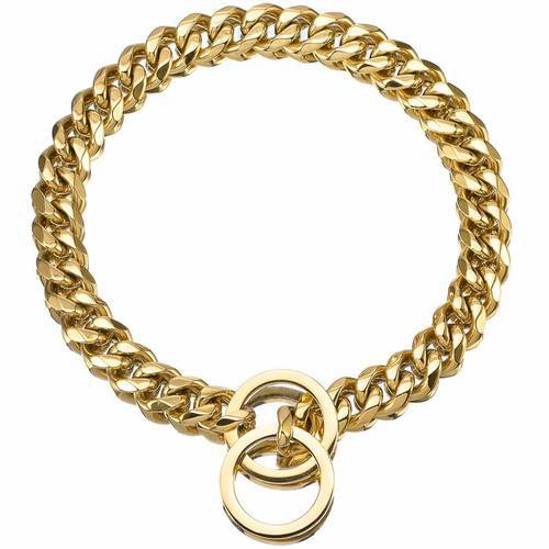 New 45cm Dog Large Gold Chain Collar Metal Big Gold Summer Pet Fashion Accessories Bulldog Collar Pet Necklace