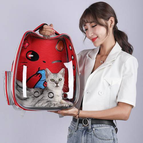 Cat Bag Breathable Pet Bag Out Carrying Bag Transparent Space Bag Pet Car Bag for Transporting Cats Luxury Dog Backpack Carrier