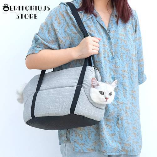 Gray Cat Carrier Bag Portable Single Sling Shoulder Bag Breathable Dog Handbag Non-slip Pet Carrier Bags for Small Dog Product