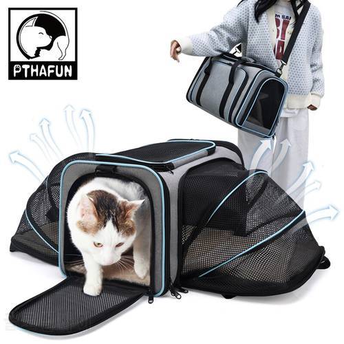 Expand Cat Carrier Bag Outdoor Pet Shoulder Bag Portable Foldable Cat Small Dog Carrying Travel Bag Cat Handbag Breathable Box