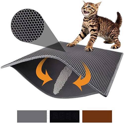 Foldable Pet Cat Litter Mat Double Layer EVA Non-slip Pad Sand Cat Toilet Leather Waterproof Clean Pad Cats Clean Accessories