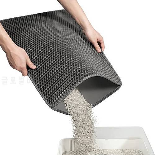 Cat Litter Mat Double Layer Trapping Litter Mat Pet Waterproof Urine Proof Kitty Litter Clean Pad Products For Cats Accessories