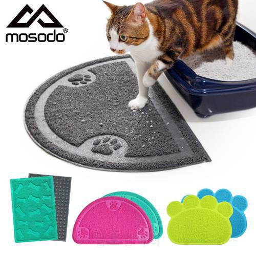 Mosodo Cat Mat Litter Box Mat Feeding Bowl Placemat Cat Bed Pads Non-slip Waterproof Litter Tray Sandbox Mats Cat Accessories