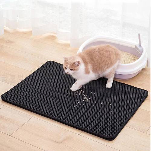 Waterproof Pet Cat Litter Mat EVA Double Layer Cat Litter Pad Anti Splash Cat Litter Mat Clean Pad