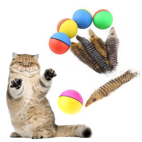 1pc Cat Toys Beaver Weasel Rolling Motor Ball Toy for Pet Cat Dog Jumping Fun Moving Chaser Random Color Pet Product