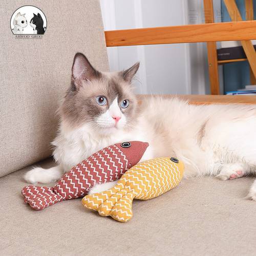 Hot Linen Fish Toy Catnip Soft Plush Funny Cat Interactive Toy Molar Cleaning Teeth Dog Cat Chewing Toy Pet Supplies Accessories