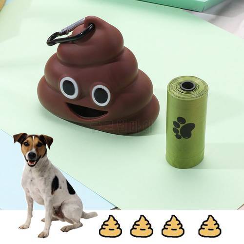 Pet Waste Bag Dispenser Poop Bag Dogs Cat Trash Carrier Pet Bag Loader Cleaning Tool Pet Products Fecal Shape Outdoor Portable