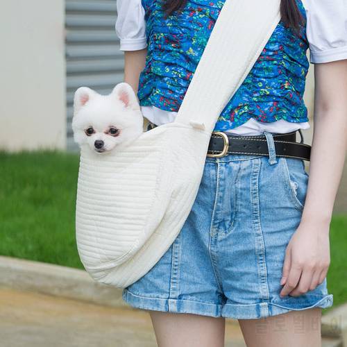 Puppy Dog Bag Handmade Cat Kitten Pet Carrier Canvas Single Shoulder Canvas Bag Tote Shoulder Bag Breathable Outdoor Travel Bag
