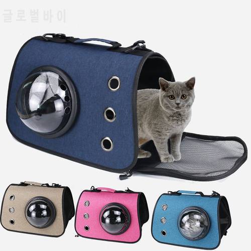 Cat Backpack Carrier Pet Bag Breathable Navy Folding Small Dog Outdoor Shoulder Bag Folding Cats Carrying Cat Backpack Carrier