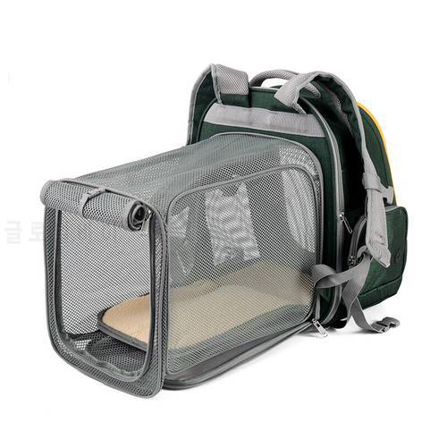 Cat Carrier Backpack Small Medium Dog Transportation Walking Bags,Expandable,Scalable,Foldable,Breathable,Large Capacity for Pet