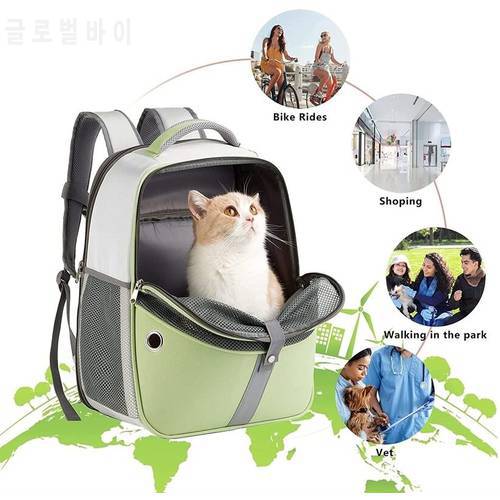 Portable Foldable Pet Carrier Bag Outdoor Cat Dog Breathable Travel Bag Pet Backpack Oxford FabricMesh Travel Collapsible