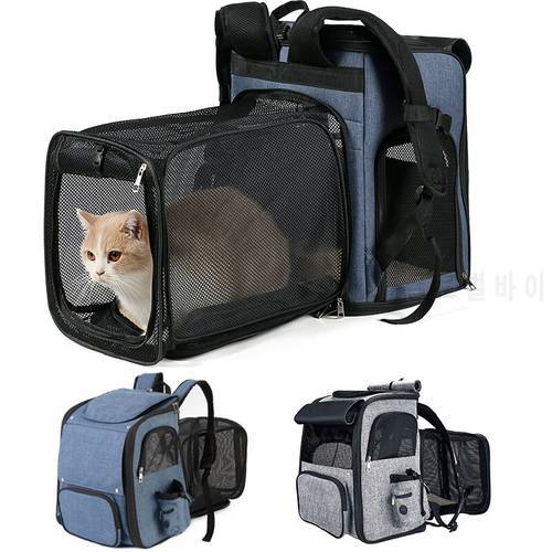 Cat Outdoor Carrier Backpack Expandable Small Dog Transportation Shouder Bag Breathable Scalable Pet Carrying Transport Bags