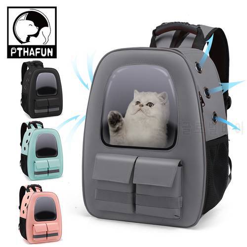 Pet Cat Backpack Cat Carrier Bag Outdoor Pet Shoulder Bag Breathable Portable Travel Transparent Window Bag for Small Dogs Cats