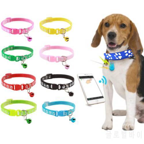Pet Cat Collar with Smart GPS Tracker Cat Dog Anti-lost Waterproof Bluetooth Locator Multi-Colors Cute Cat Bell Collars Supplies