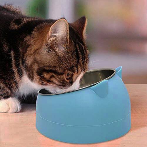 Cat Food Bowl Stainless Steel Non-slip Cat Bowl Tilted Feed Bowls Cat Bowl Set Cat Bowl Cat Bowl Water Feeding Bowl