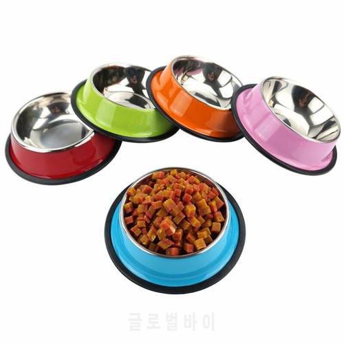 Stainless Cat Bowls Pet Steel Bowl Set Food Water Bowl for Dogs and Cats Anti-skid Cats Supplies