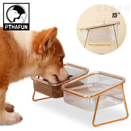 Pet Feeder Dog Food Bowl Dog Bowl Cat Feeder Iron Frame Cat Dog Drinking Water Feeding Bowl Suitable for Small Medium-Sized Dogs