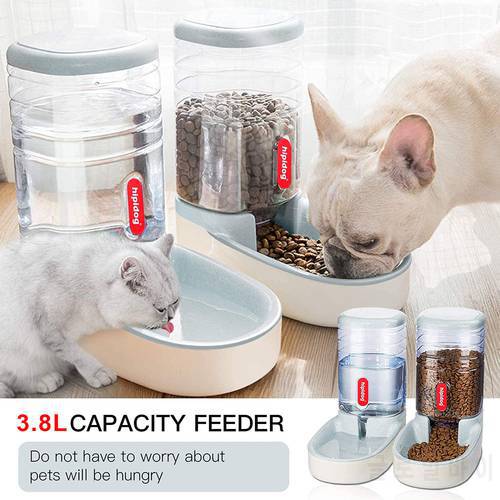 Automatic Cat Dog Feeder Waterer Pet Food Dispensers for Dog Cat 3.8L Large Capacity Cat Water Bowl Pet Drinker Dog Accessories