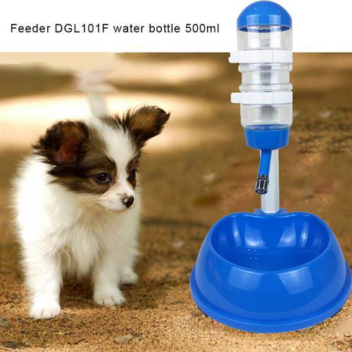 Pet Cat Dog Water Drinker Dispenser Food Stand Feeder Dish Liftable Water Bottle Automatic Fountain Drinker