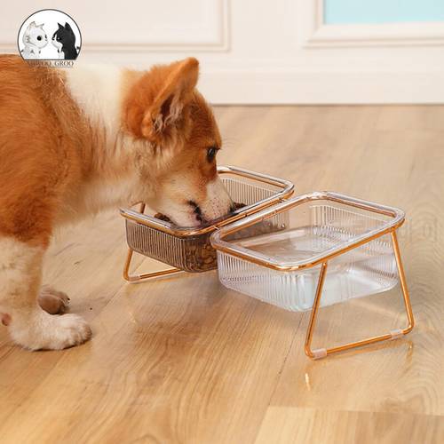 With Stand Non-Slip Double Cat Bowl Dog Bowl Pet Feeding Cat Water Bowl for Cats Food Pet Bowls for Dogs Feeder Drinking Bowl