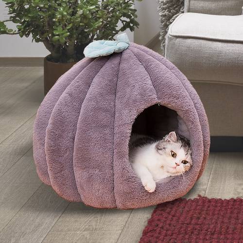 Pumpkin Shaped Cat Kennel Warm Cat Mat Bed Yurt Push Cat Carpet Pet Dog Cushion Removable And Washable Nest Cat Blanket Supplies
