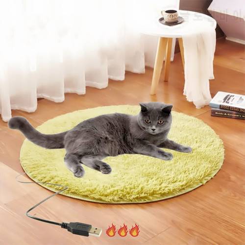 USB Pet Electric Blanket Heating Mat Puppies Cat Plush Pad Blanket Warm Cat Carpet Cushions Small Heater Bed For Small Dog & Cat