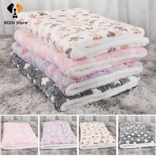 30*30CM Plush Dog Cat Mat Dog Bed Thickened Soft Wool Mat Blanket Household Portable Washable Warm Sleeping Pads Pet Accessories