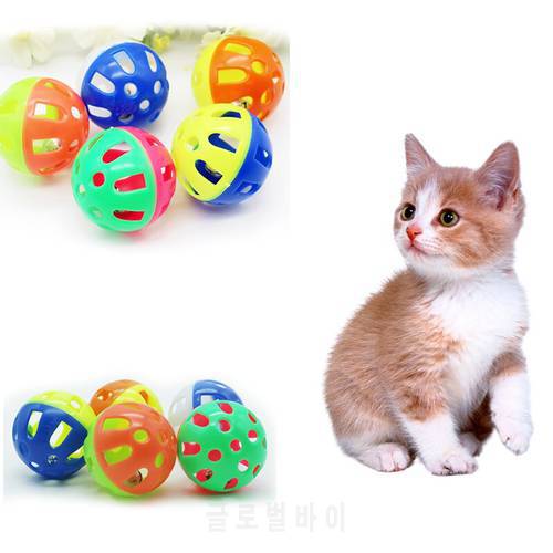Pet Cat Kitten Play Balls Colourful Plastic With Jingle Bell Pounce Chase Rattle Toy For Cat Pet Puppy Accessories Toys Supplies