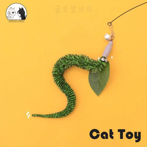 Caterpillar Cat Toy Set Cat Feather Teaser Wand Toy for Kitten Cat dog Plush Worms Interactive Training Playing Stick Pet Toy