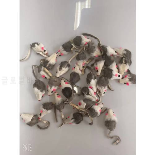 usd 0.48/pc Free shipping pet toy cat toy real rabbit fur mouse for cat 4.5CM 20pcs/lot