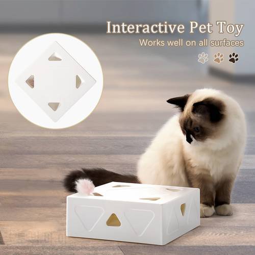 Smart Magic Box Cat Electric Toy Automatic Feather Funny Cat Game Interactive Cat Catch Mouse Induction USB Rechargeable Battery