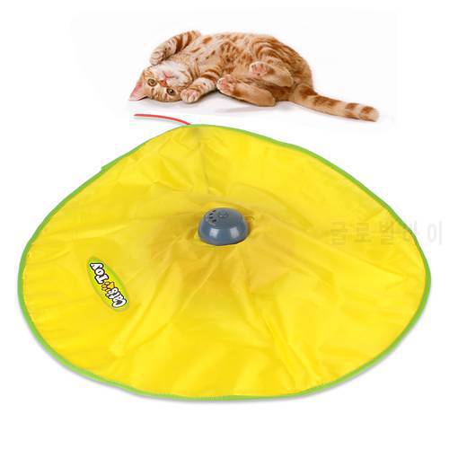 Electric Cat Toy Plate 4 Speeds Motion Undercover Mouse Fabric Moving Feather Automatic Interactive Pet Toy For Cat Kitty