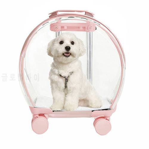 Cat Dog Transparent Window Suitcase Acrylic Travel Outdoor Bag Space Capsule Pet Backpack Trolley Case Hand Push Dual-use Travel