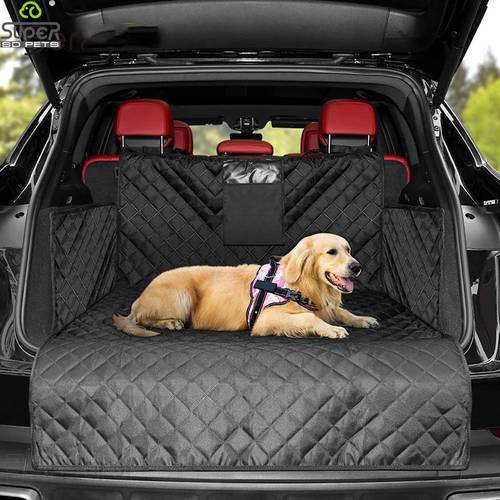 Black Wear-resistant Dog Car Seat Cover For SUV Trunk Waterproof Portable Durable Liner Cover Protects Vehicle Easy To Install