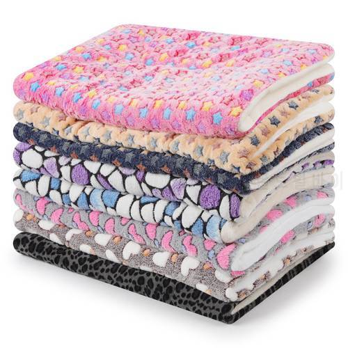 New Winter Pet Dog Warm Soft Cushion Print Flannel Cotton Mattress Cats Dogs Mat Puppy Blanket Bed Pads Dog Pillow