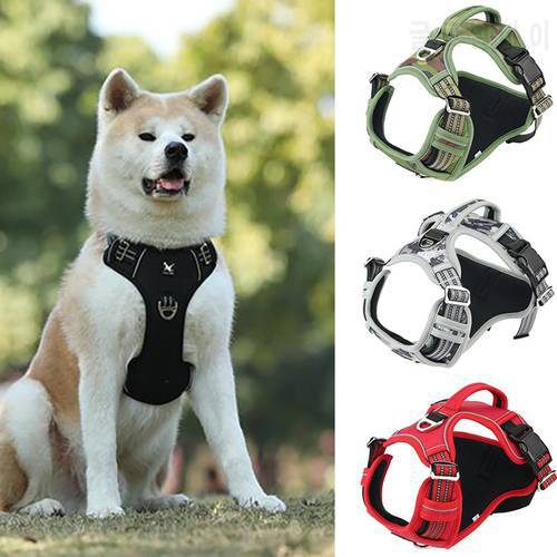 Reflective Dog Harness Adjustable Safety Vehicular Lead Straps Breathable Dog Harnesses Walking Training Dog accessories