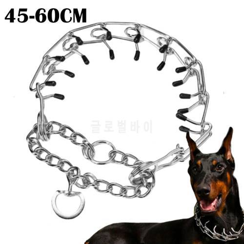 Dog Choke Collar Metal Steel Chain Prong-pinch1 Training Pet Spike Safety Adjustable Pet Dog Training Leads Harnesses For Dog