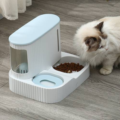 Automatic Pet Cat Bowl Dog for Cat Feeder Bowls Kitten Food Drinking Fountain 3L Capacity Dual-use Puppy Feeding Waterer Product