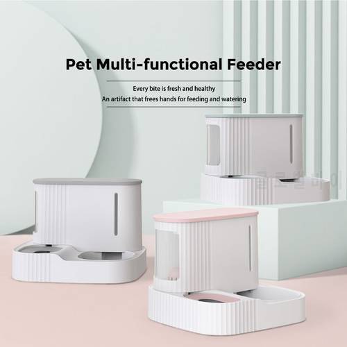 Cat feeder kibble automatic dispenser bowls and drinkers feed and bowls storage high Designed pets Bowl for cats accessories
