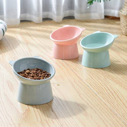High Foot Cat Bowl 45°Neck Protector Cat Pet Food Water Bowl Anti-overturning Binaural Pet Feeding Cup Pet Feeder Bowl Dog Bowl
