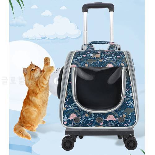 Large Space Pet Strollers Dog Kitten Portable Transport Bag Luggage Backpack Travel Tote Trolley Bags for Dogs Cat Accessories