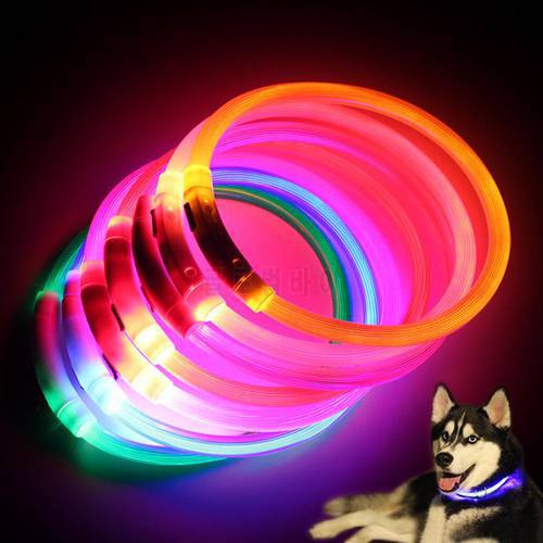 TINGHAO LED Dog Collar Rechargeable LED Night Flashing Luminous USB Charging Pet Dog Puppy Neck Collar