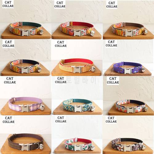Cat Collar with Bell Bohemian style Engraving ID Tag Nameplate Kitten Collars Necklace Small Dogs Puppy Chihuahua Personalized