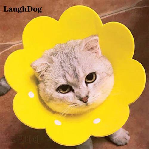 1PC Sunflower Cat Elizabeth Collar Anti Bite Lick Wound Protect Neck Ring Flower Puppy Cat Collar Soft Pet Supplies Shame Circle