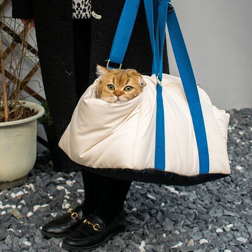 Multifunction Cat Carrier Bag House Handbag for Cats Small Dog Outdoor Travel Shoulder Cotton Plush Cat Bag Accessories Neutered