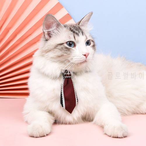 Cat gentleman collar cat dog triangle towel with bell pet tie kitten puppy adjustable traction pet accessories