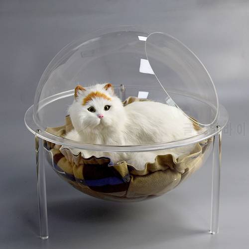 Fashion Durable Cat pet nest space capsule cat nest spherical transparent cat nest cat house pet sleeping nest mat Pet supplies